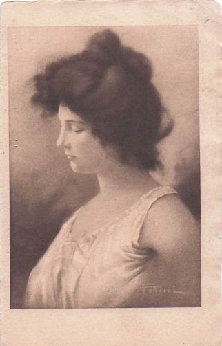 Schöne Frauen Jugendstil Vintage-Postkarte