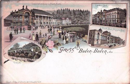 AK / Ansichtskarte Baden Baden Conversationshaus Musik Kiosk Trinkhalle Landesbad