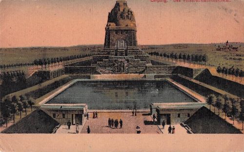 AK Leipzig, Völkerschlachtdenkmal, Mit Becken