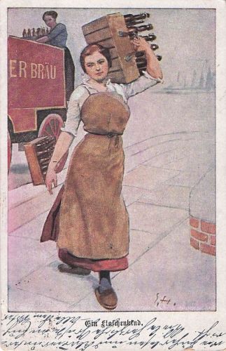 Künstler Ak Ein Flaschenkind