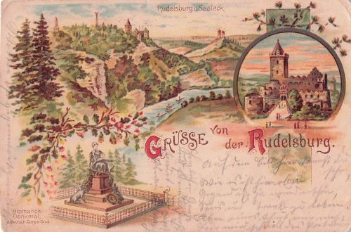 Rudelsburg Bismarck Denkmal Saaleck Kat. Bad Koesen