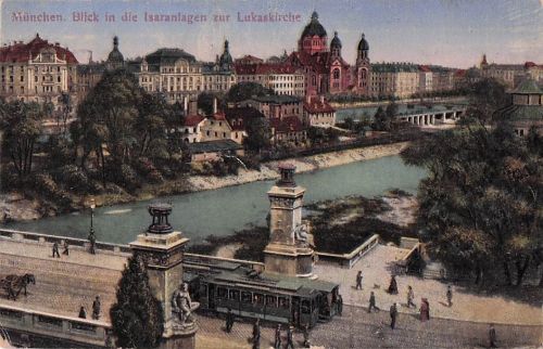 AK / Ansichtskarte München Isaranlagen mit Lukaskirche München