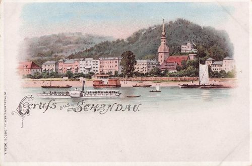 Verlag Hagelberg W. Nr. 36905 Schandau Seitenraddampfer Litho