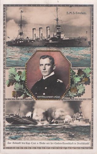 Kreuzers S.M.S. Emden im Indischen Ozean zu Beginn des Ersten Weltkriegs