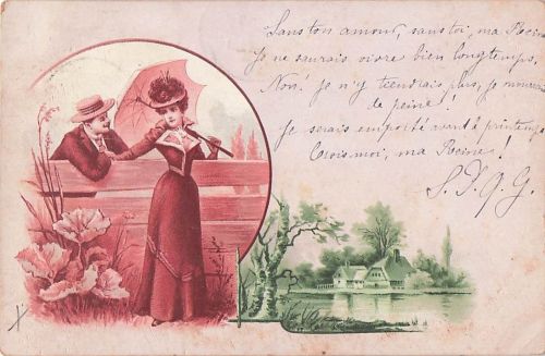 AK Geschichte Ich schreibe Dir wenig AK Liebesbrief 1899