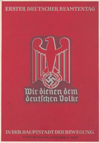 Ansichtskarte "Erster deutscher Beamtentag in der Hauptstadt der Bewegung 1937" Gelaufen