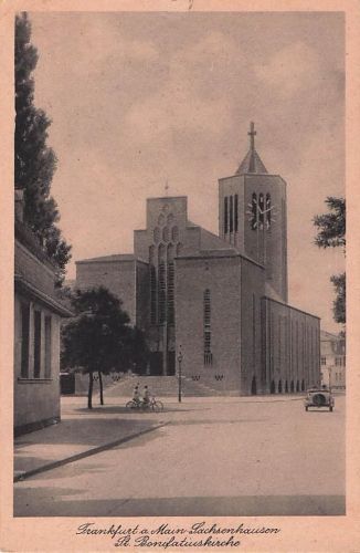 Ak Sachsenhausen Frankfurt am Main, Blick auf die St. Bonifatius Kirche
