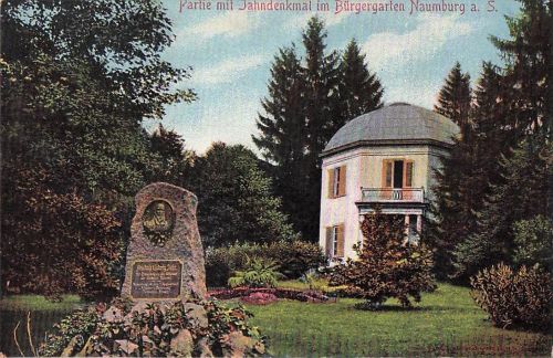 Postcard Naumburg Friedrich Jahn Monument in the Bürgergarten-Haina 1907