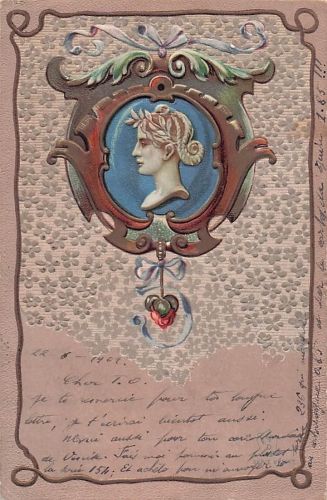 Jugendstil-Postkarte, datiert auf 1901.