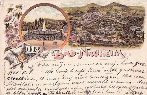 Bad Nauheim Panorama Brunnen Kat. Bad Nauheim