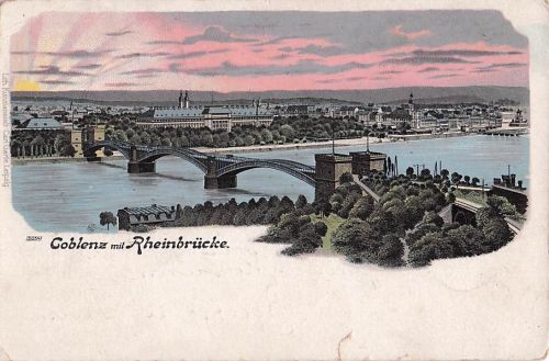 Goblenz mit Rheinbrücke.
