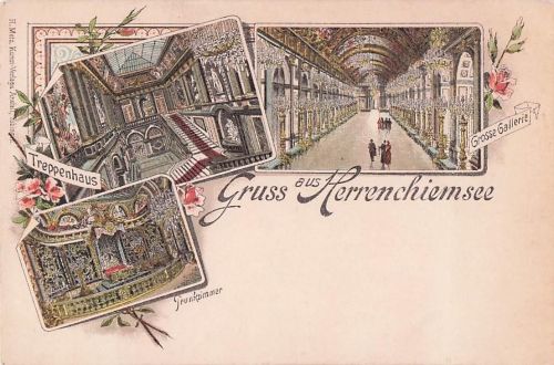 LITHO GRUß AUS HERREN CHIEMSEE ROSENHEIM GROSSE GALERIE 3 BILD