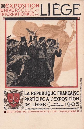 Künstler Ak Liège Lüttich Wallonien, Expo 1905, République Francaise, Weltausstellung