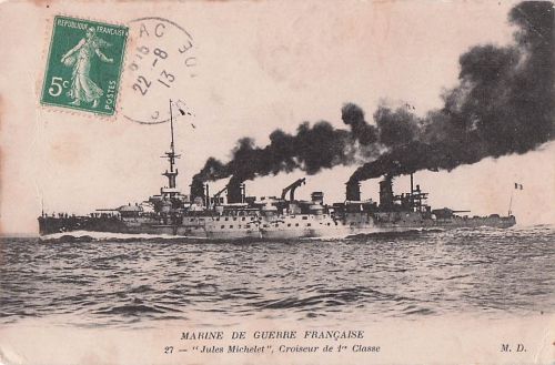MARINE DE GUERRE FRANÇAISE 27- "Jules Michelet", Croiseur de 1" Classe