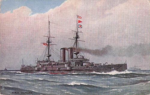 H M S Duncan Our Ironclads Tuck Oilette Serie V 9183 1912