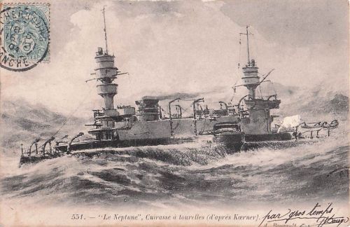 Le Neptune", Cuirassé à tourelles (d'après Kærner).