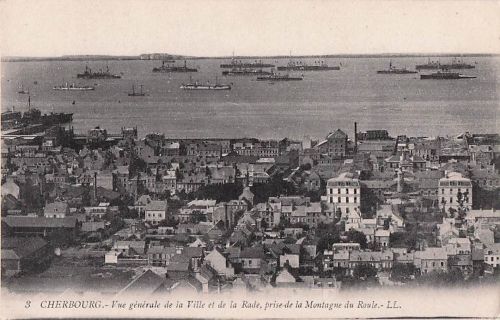 3 CHERBOURG.- Vue générale de la Ville et de la Rade, prise de la Montagne du Roule.- LL.