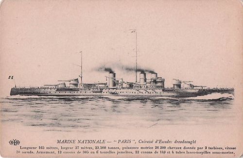 MARINE NATIONALE - PARIS", Cuirassé d'Escadre dreadnought