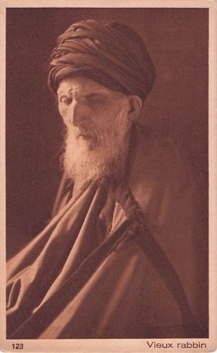 JUDAICA, VIEUX RABBIN, Vintage Postcard