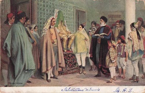 Judaika Künstler Ak Noces Juives, Juden in Trachten