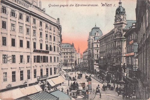 Graben gegen die Kärntnerstrasse. Wien 1.