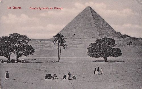 Vintage-Postkarte aus Ägypten, Cheopspyramide, ca. 1910