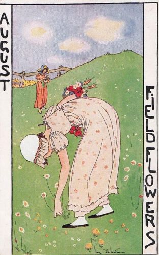 Künstler Ak Cramer, Rie, August, Field Flowers, Allegorie