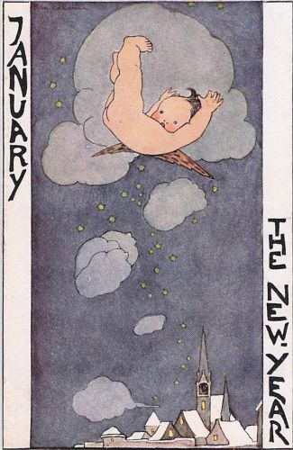 Künstler Ak Cramer, Rie, JANUARY THE NEW YEAR Monat: