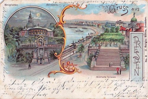Dresden Koenigliches Belvedere Bruehlsche Terrasse Kat. Dresden Elbe