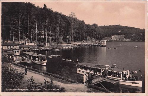 k Kriebstein Mittelsachsen, Zschopau Talsperre, Bootsstation, Salondampfer Wappenfels