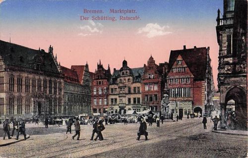 Bremen. Marktplatz. Der Schütting, Ratscafé.