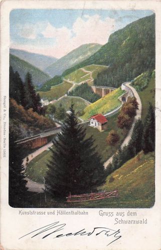 Kunststrasse und Höllenthalbahn Gruss aus dem Schwarzwald