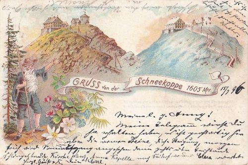 Schneekoppe, Farb-Litho,