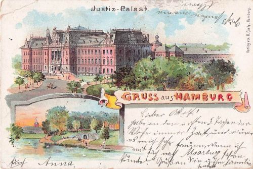 Gruß aus Hamburg - Litho