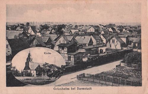 Ansichtskarte Griesheim bei Darmstadt, Kirche, Totalansicht