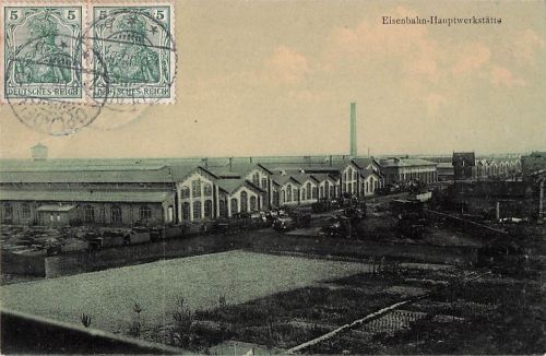 Eisenbahn-Hauptwerkstätte in Opladen (heute ein Stadtteil von Leverkusen