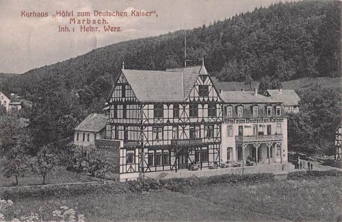 Kurhaus „Hôtel zum Deutschen Kaiser", Marbach. Inh. Heinr. Werz. Hôtel zum Deutschen Kaiser Hamr