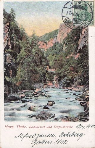 Ak Thale im Harz, Bodetal, Teufelsbrücke