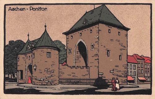 Steindruck Ak Aachen in Nordrhein Westfalen, Ponttor