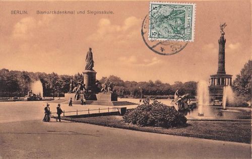 BERLIN. Bismarckdenkmal und Siegessäule.
