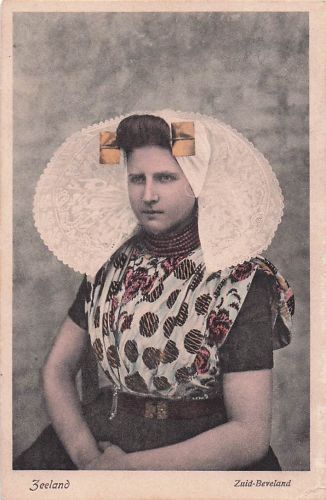 Ak Zuid-Beveland Zeeland Niederlande, Dame in niederländischer Tracht, Portrait