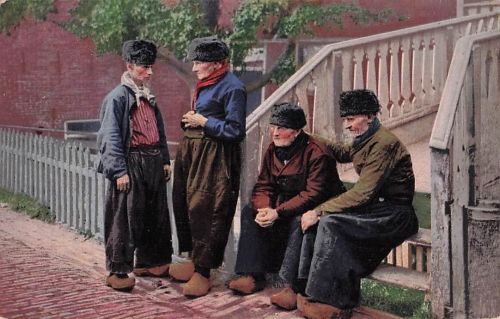 Volendam Niederlande, Holland Niederländische Männer, Holzschuhe Postkarte