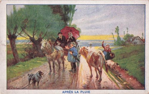 Künstler Ak Nach dem Regen, Margarine Merveille, Reklame