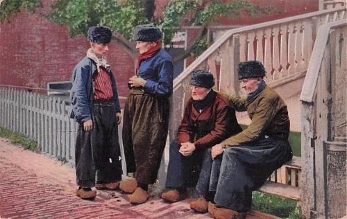 Volendam Niederlande, Holland Niederländische Männer, Holzschuhe Postkarte