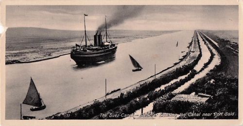 Ak Port Said Ägypten, Steamer entering the Canal