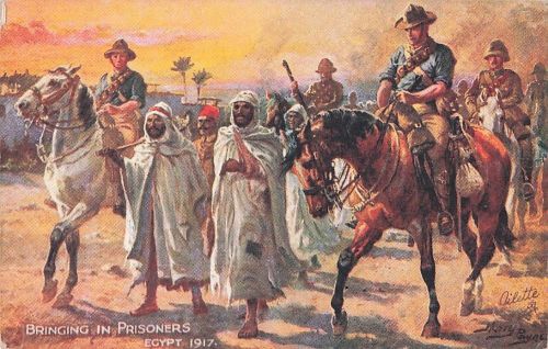 BRINGING IN PRISONERS EGYPT 1917.