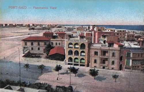 Ak Port Said Ägypten, Vogelperspektive
