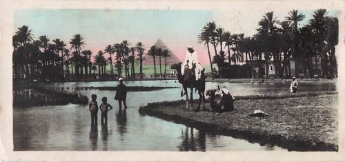 1911 Wüste Kairo Ägypten Große Pyramiden von Gizeh RPPC Vintage-Echtfoto