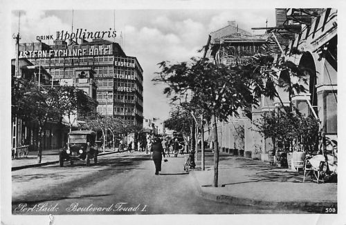 Ak Port Said Ägypten, Boulevard Eugénie, Apollinaris Reklame