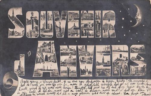 Souvenir-Postkarte aus Antwerpen,